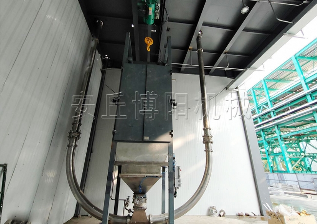 氧化鎂噸袋拆包機工作流程  安丘博陽機械生產(chǎn)廠家 可根據(jù)現(xiàn)場需求非標(biāo)定制